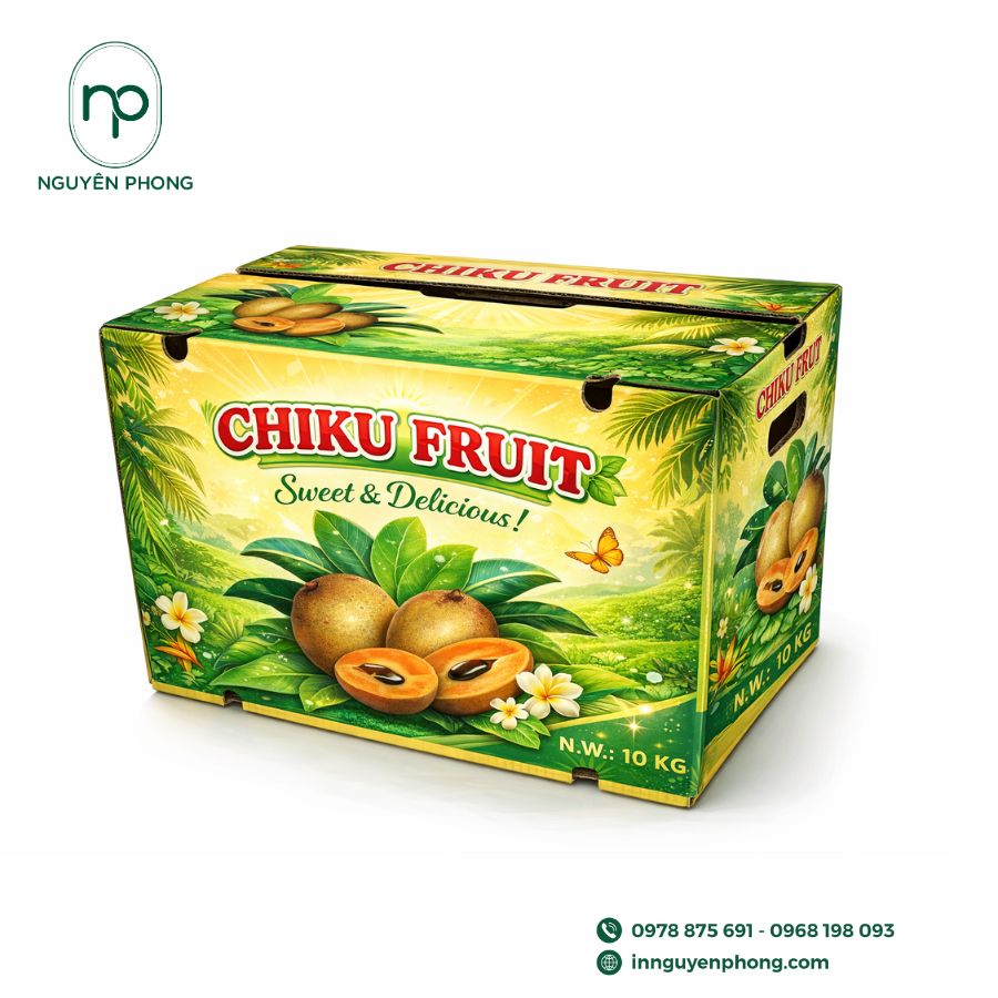 In thùng carton đựng hồng xiêm 